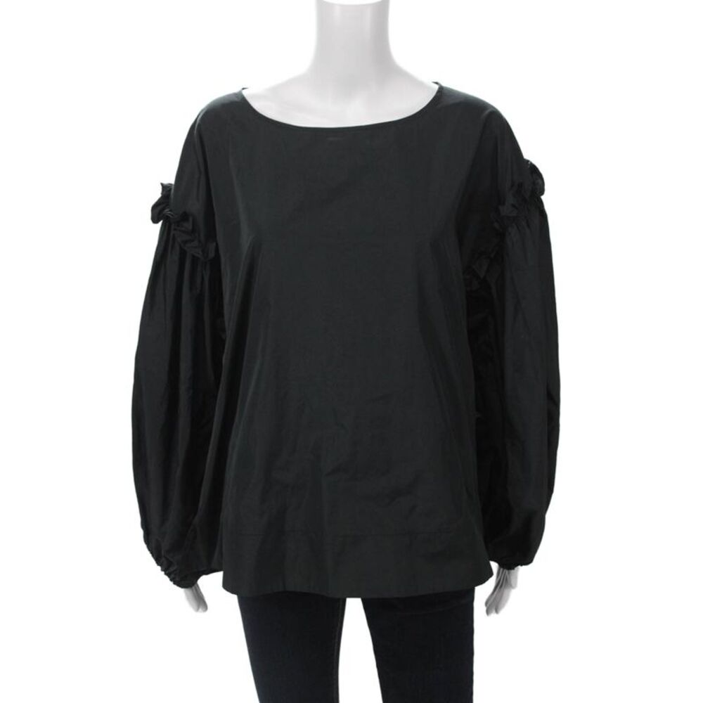 Igor Women Gothic Black Long Sleeve Round Neck Polyester Blouse Size L